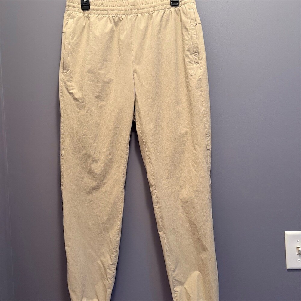 VRST Jogger Pants Womens Medium Cream Beige Elastic Waist Tapered Leg